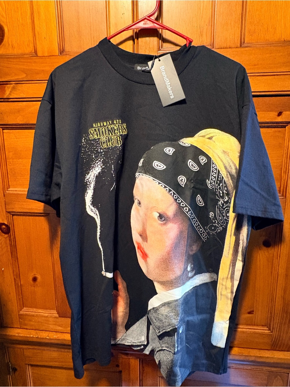 Black Graphic Short Sleeve Tee - ‘Smokers Club’ Artwork
